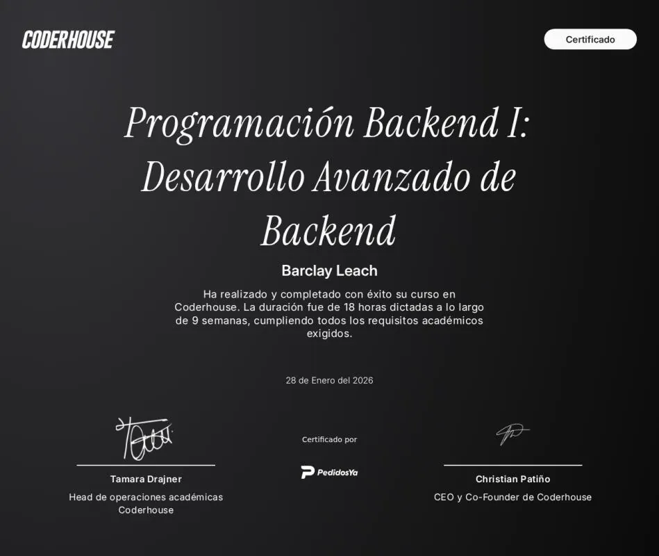 Backend Programming I: Advanced Backend Development